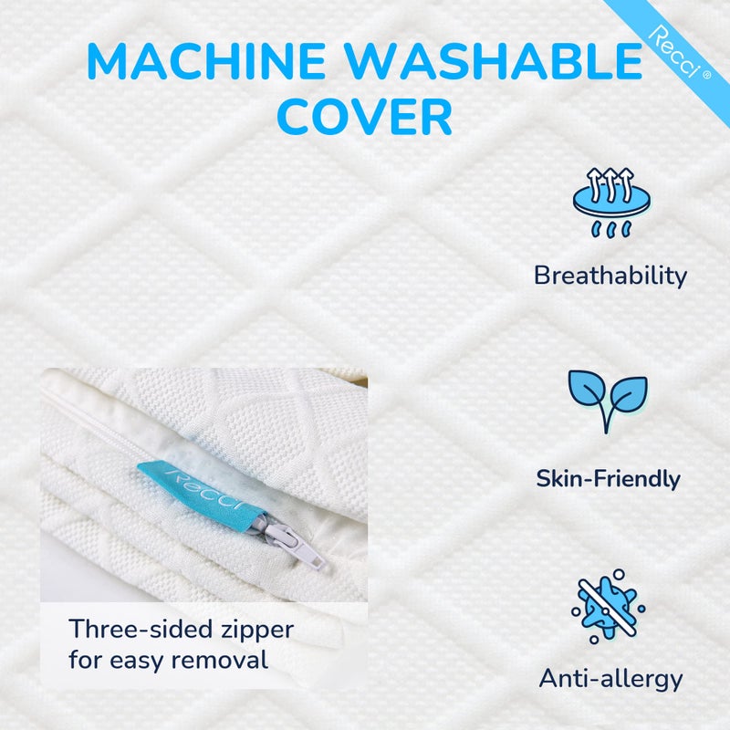 RECCI 2 Inch Twin Size Mattress Topper, 100% CertiPUR-US Certified Memory Foam, Pressure Relieving, Removable & Washable Cover, Ideal for Bedroom, Guestroom, College Dorms - Image 4